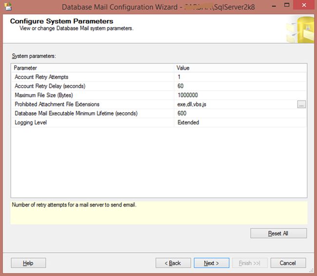 configure system parameters